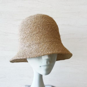 Raffia bucket hat Packable Sun hat Brim straw Beach hat for womens / men