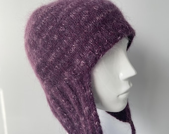 Wool Earflap Hat Womens Winter Hat with Ear Flaps Colorful Knit Beanie