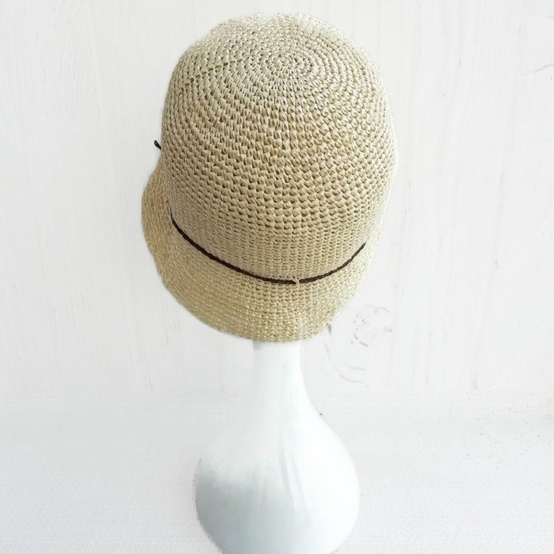 Cloche of raffia Packable straw sun hats womens Summer cloche Etsy