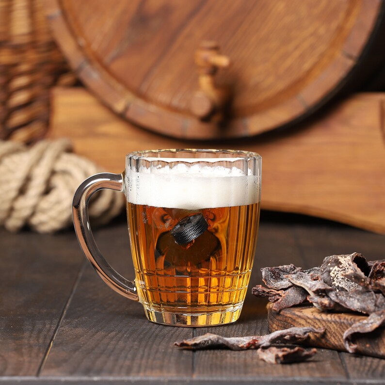 Glass Beer Mug Hockey Puck Glass Hockey Gift Unique Beer Etsy