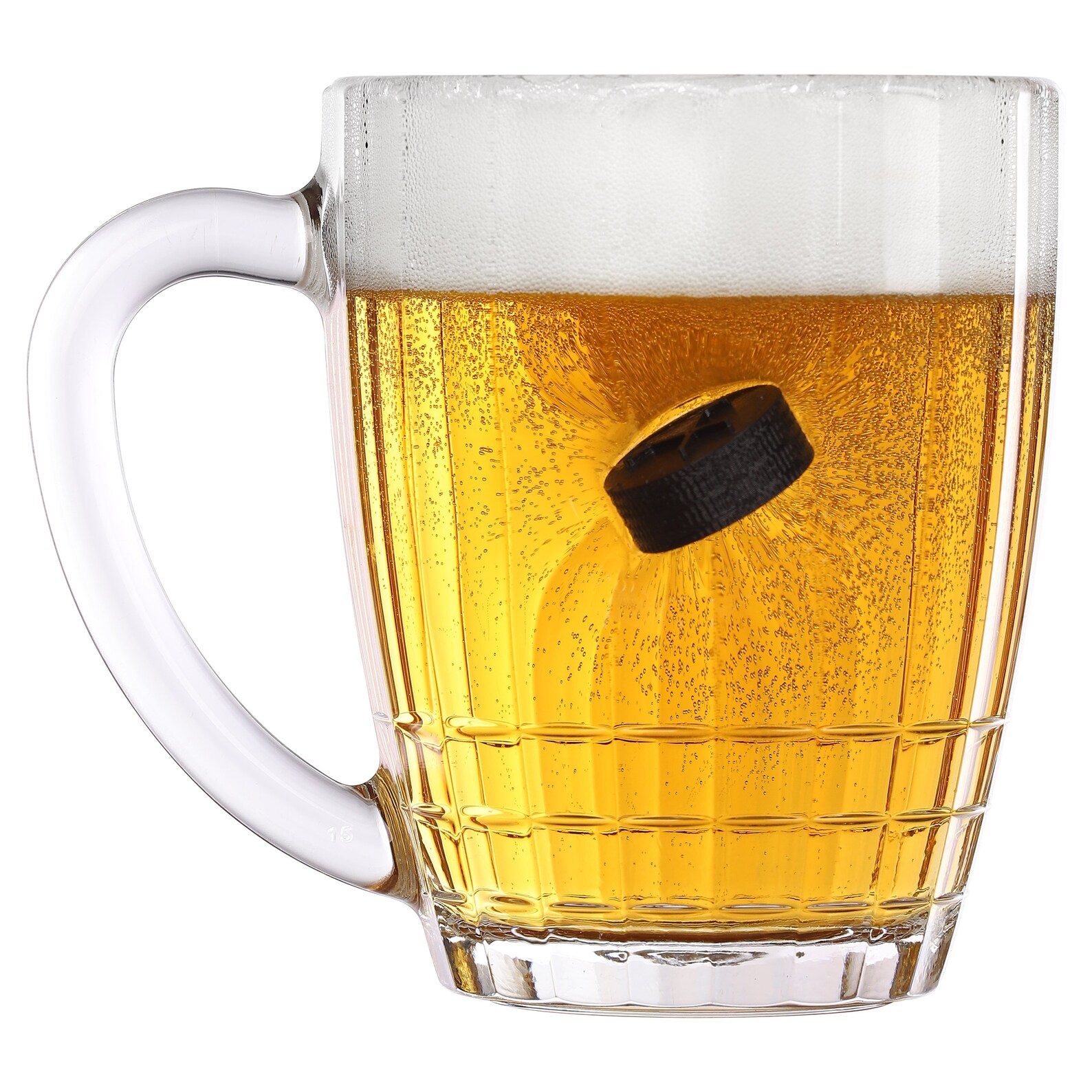 Glass Beer Mug Hockey Puck Glass Hockey Gift Unique Beer Etsy