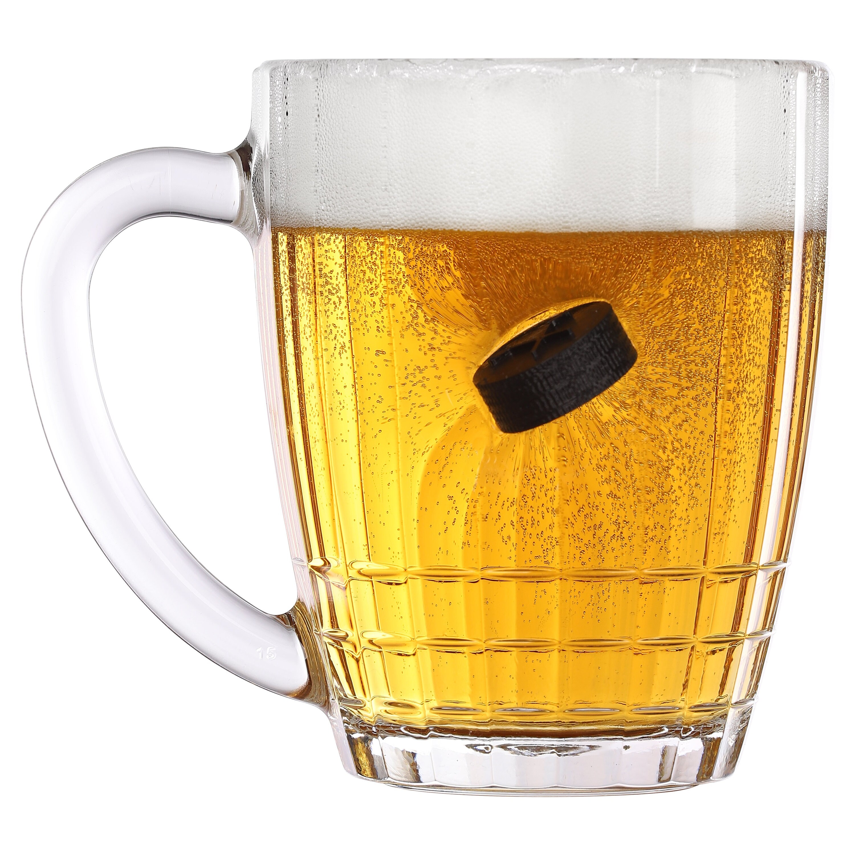 Glass Beer Mug Hockey Puck Glass Hockey Gift Unique Beer Etsy