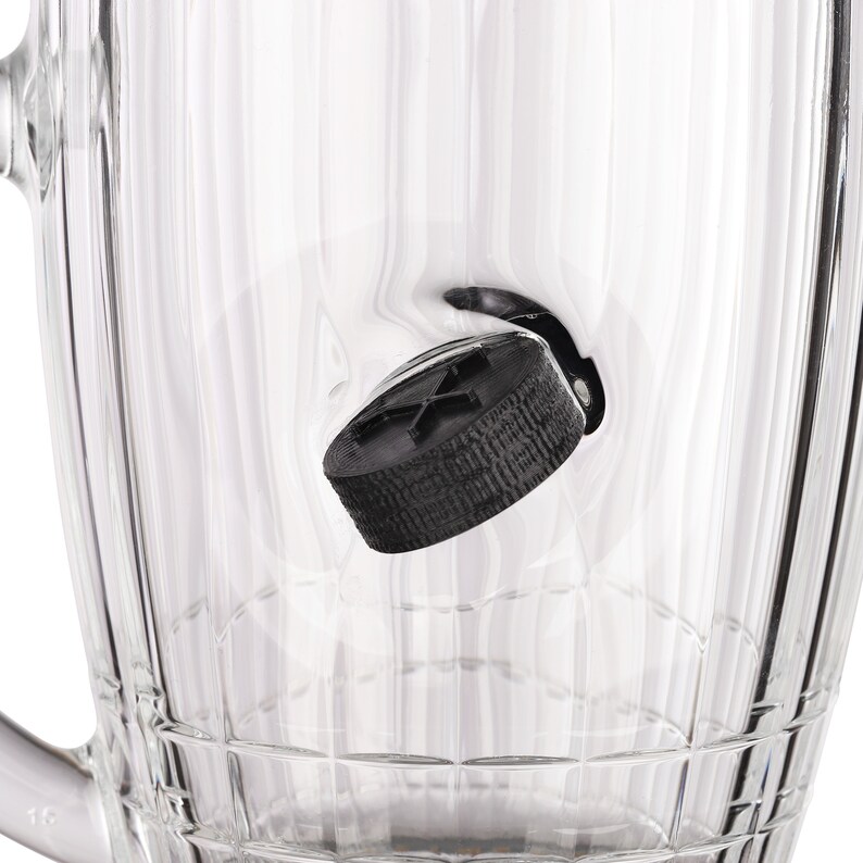 Glass Beer Mug Hockey Puck Glass Hockey Gift Unique Beer Etsy