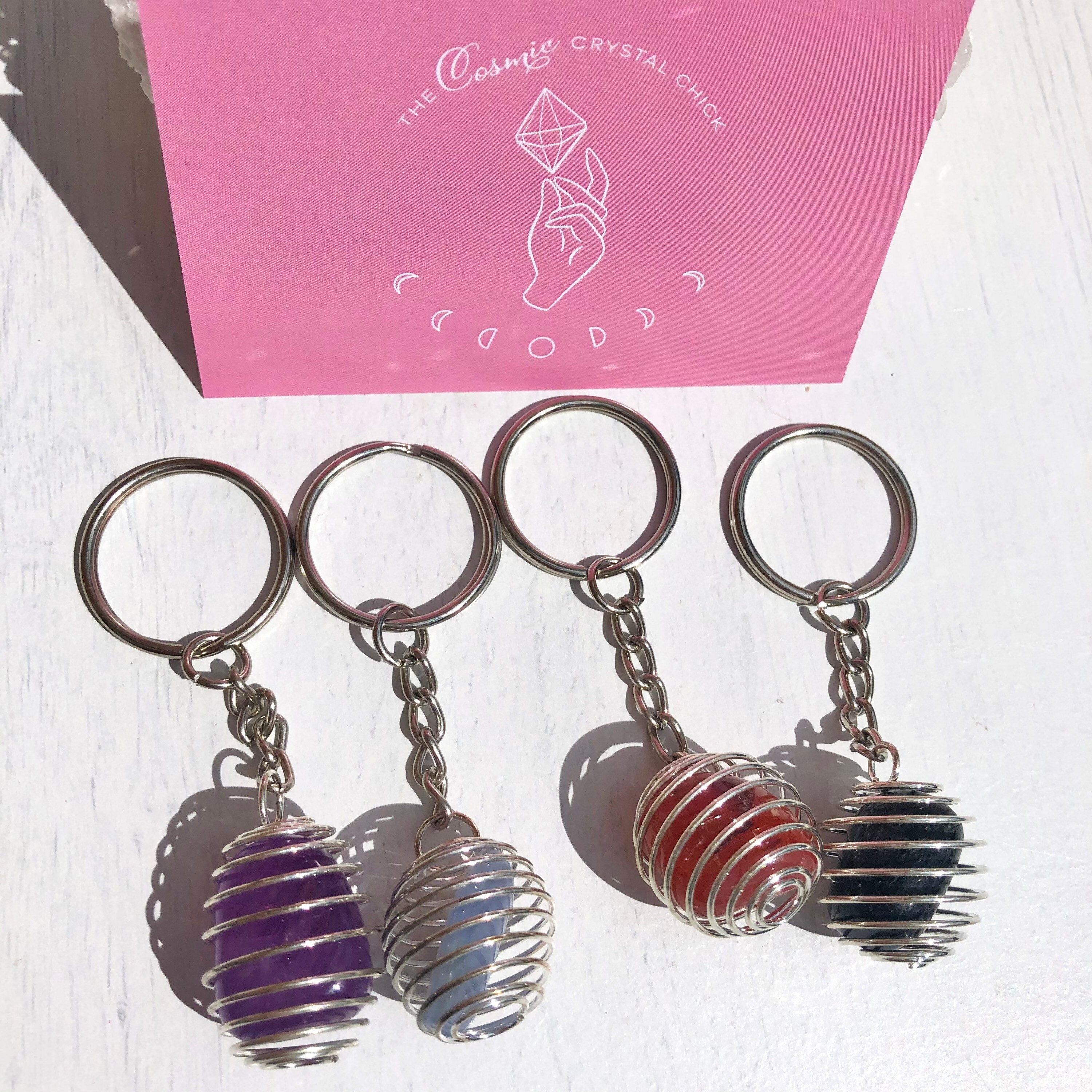 Crystal Keyrings Healing Crystals Crystal Bag Charm Etsy