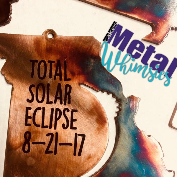 2017 Total Solar Eclipse State Ornament Missouri Nebraska Idaho Illinois South Carolina Oregon Wyoming Tennessee Kentucky Kansas Georgia