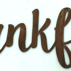 thankful Metal Wall Sign 8 or 12 inch long image 2