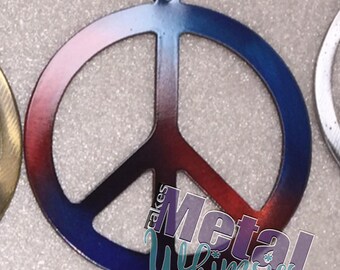 Metal Peace Ornament 4"