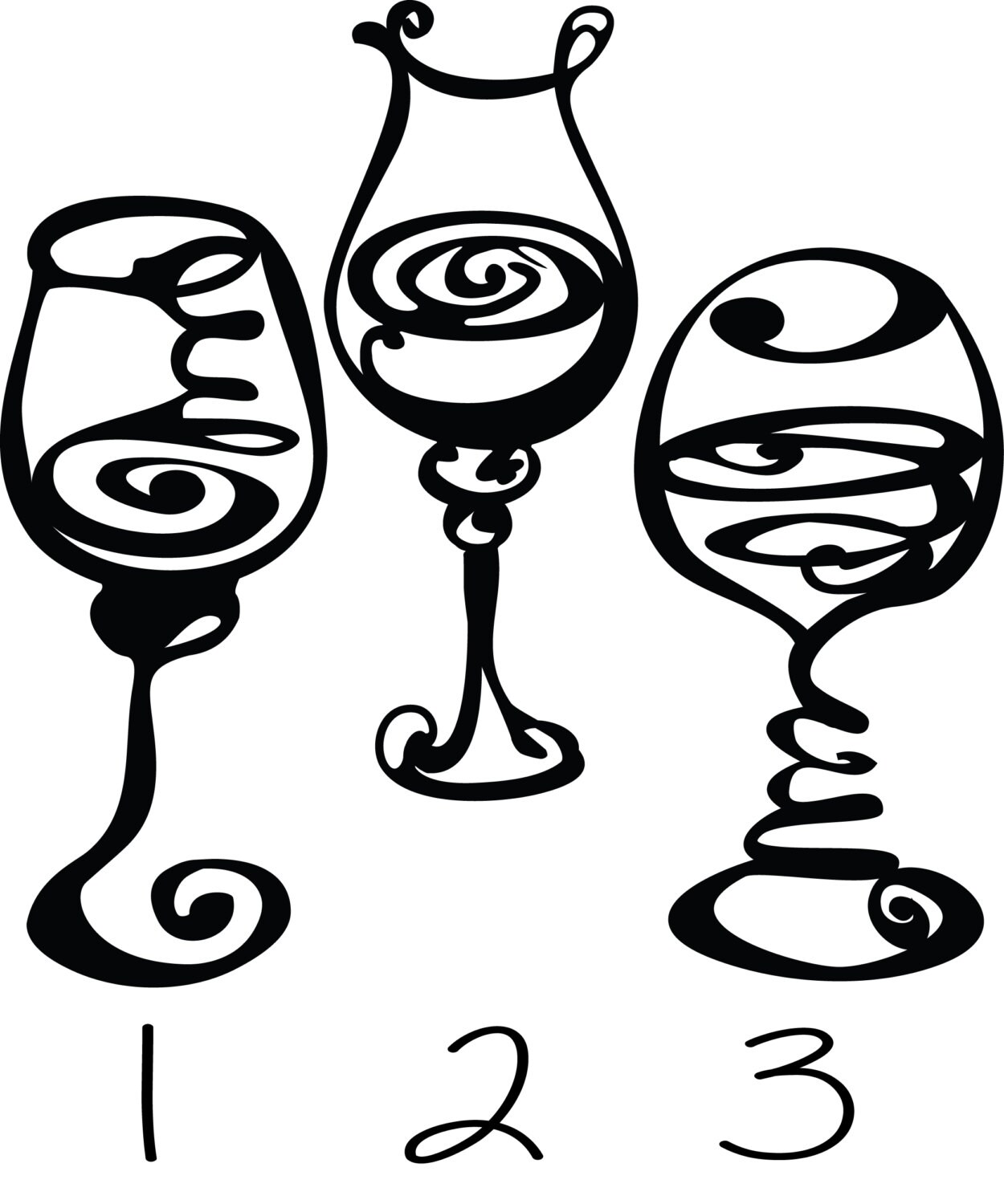 Wine Glasses Metal Wall Art 3 styles to choose from Etsy