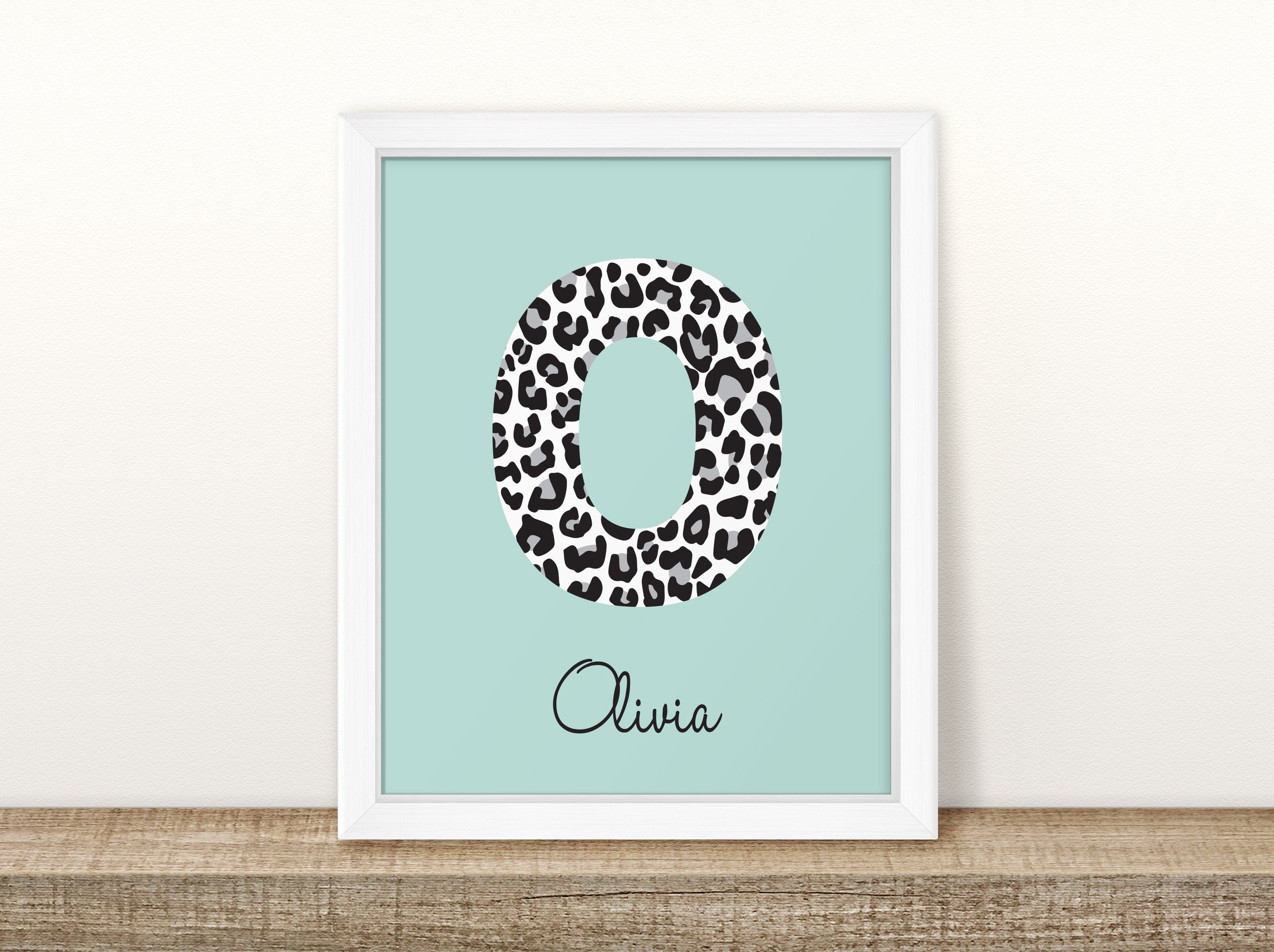 Nursery Print Set of 3 Personalised Initial Animal Print Leopard Gift *3for2* 