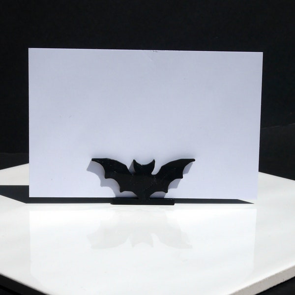 Gothic Black Bat Name Card Holders, Bat Wedding Name Place Holder, Bat Shaped Name Card Holders, Bat Name Displays, Gothic Card Holders,