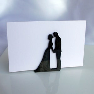 Bride and Groom Silhouette Escort Card Holder, Wedding Place Card Holders, Wedding Name Stands, Bride and Groom Name Holders