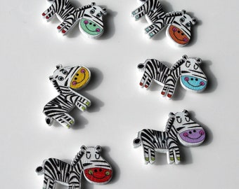 Zebra Shaped Fridge Magnets, Zebra Home Decorations, Zebra Magnetic Decorations, Zebra Decorative Magnets, Set of 5 Fun Animal Magnets