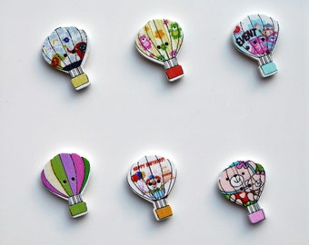 Hot Air Balloon Fridge Magnets, Hot Air Balloon Magnetic Decorations, Hot Air Balloon Decorative Magnets, Set of 5 Fun Magnets, Gift Idea