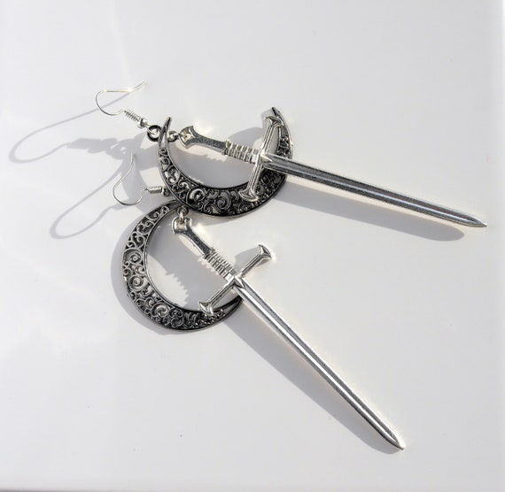 Sword earrings etsy deals