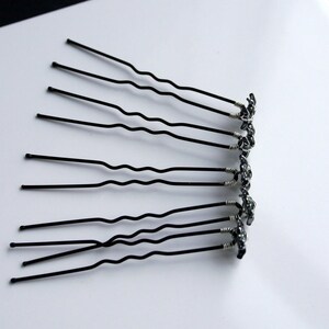 Mini Silver Spider Hair Grips, Spider Ballet Hair Pins, Spider Hair Jewellery, Diamante Spider Hair Pins, Black Gothic Spider Hair Accessory bild 9