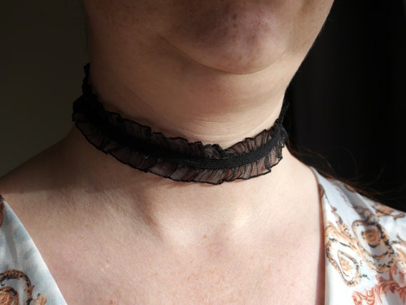 Choker necklace black lace discount