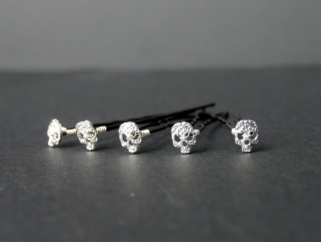 Mini Silver Skull Hair Grips Skull Ballet Hair Pins Skull - Etsy