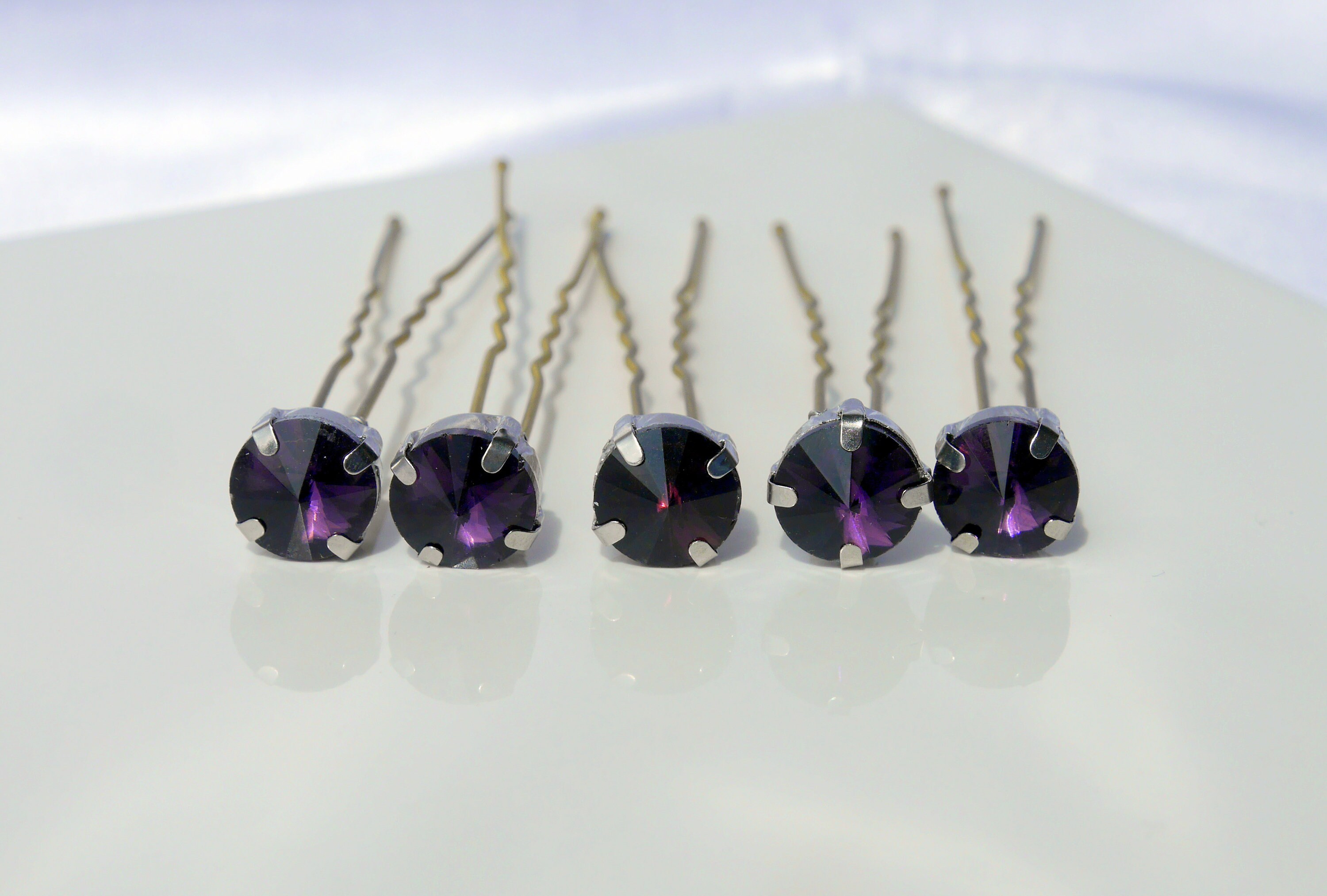 Amethyst Purple Hair Pin Set, Purple Ballet Hair Pin Set  display picture 1