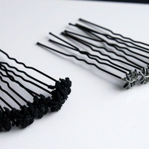 Mini Silver Spider Hair Grips, Spider Ballet Hair Pins, Spider Hair Jewellery, Diamante Spider Hair Pins, Black Gothic Spider Hair Accessory bild 8