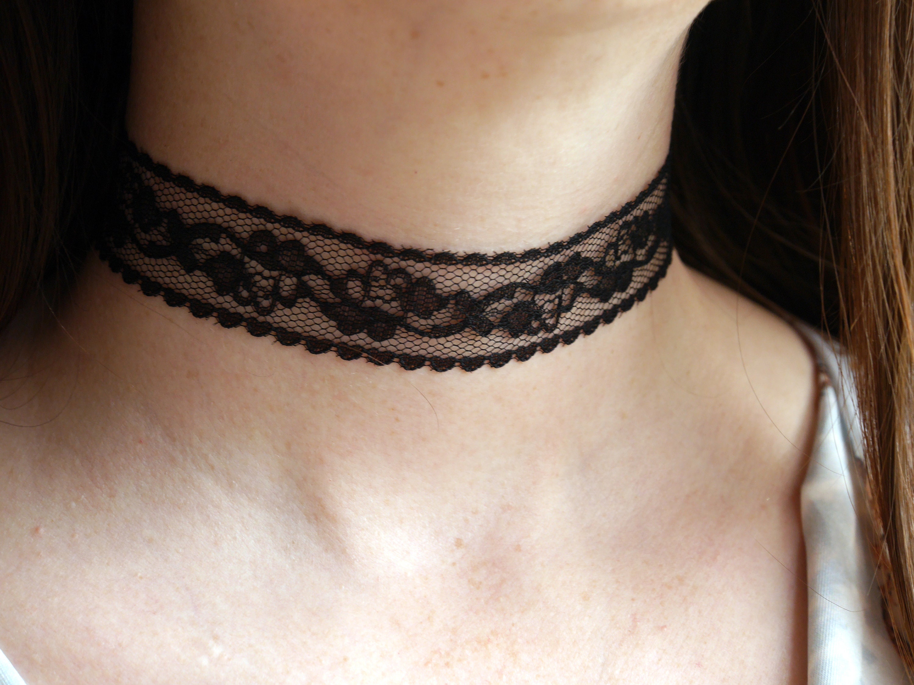 Black Lace Choker Necklace Bohemian Black Choker Floral Black Lace Choker Simple Black Delicate Lace Choker Extra Long Black Chokers Etsy UK