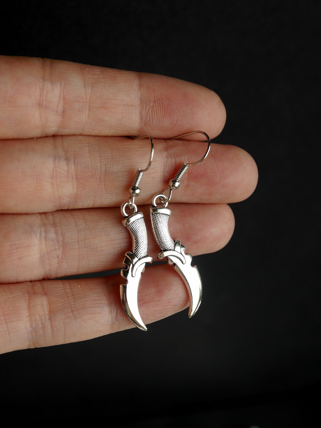Dagger & Case Garnet Earrings Silver main image 0