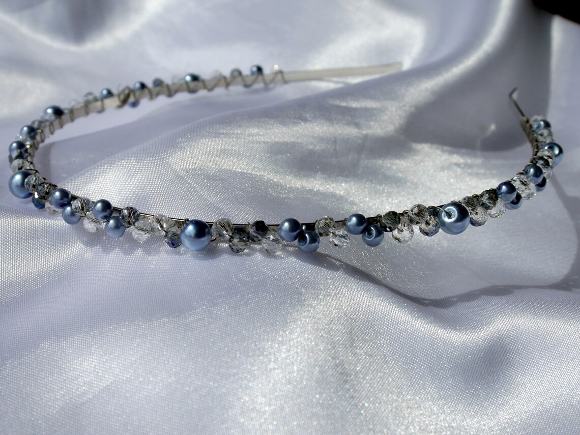 Light Blue Wedding Hair Piece Light Blue Wedding Hair Tiara Etsy