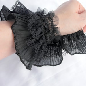 Black Ruffle Lace Choker, Black Frilly choker, Black Frilly Doll Princess choker, Black LGBT Choker, Transgender Choker, Carnival Collar image 10
