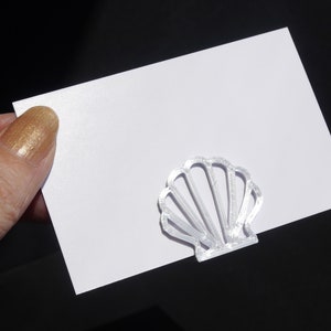 Scallop Shell Name Display Holder, Clam Shell Shaped Name Card Stands, Under The Sea Place Holder, Shell Theme Name Escort Card Holder