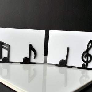 Music Note Wedding Place Holders, Music Symbol Card Holder, Wedding Event Name Stands, Music Themed Name Displays, Seating Name Card Holders