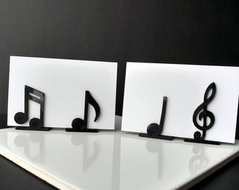 Music Note Wedding Place Holders, Music Symbol Card Holder, Wedding Event Name Stands, Music Themed Name Displays, Seating Name Card Holders