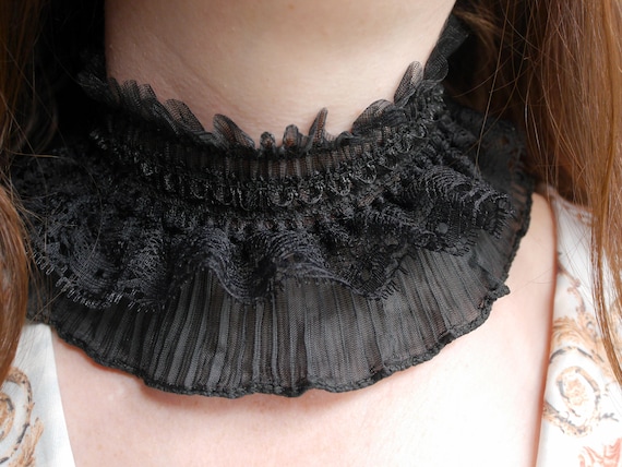 Black Ruffle Lace Choker Black Frilly Choker Black Frilly Doll