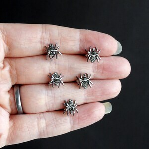 Mini Silver Spider Hair Grips, Spider Ballet Hair Pins, Spider Hair Jewellery, Diamante Spider Hair Pins, Black Gothic Spider Hair Accessory Silver Spiders