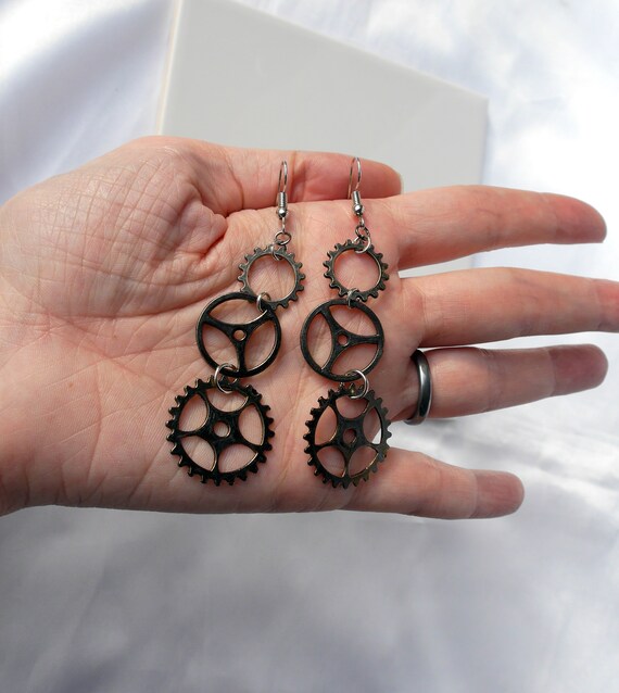 Steampunk gear deals earrings