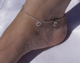 heart ankle bracelet, Heart Anklet, Heart Ankle Chain, Heart Foot Jewellery, Heart Ankle Jewellery, Foot accessories, Ankle Accessories,