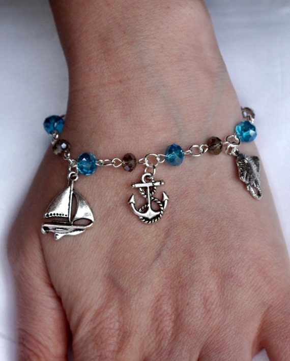 Seaside Nautical Bracelet Starfish bracelet Anchor bracelet Etsy