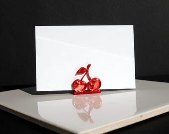 Fruit Shaped Escort Card Holders, Apple Shape Name Place Holder, Lemon Shape Name Stands, Fruity Tablescapes, Cherry Shape Place Card Holder
