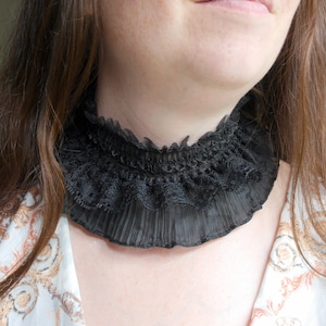 Black Ruffle Lace Choker, Black Frilly choker, Black Frilly Doll Princess choker, Black LGBT Choker, Transgender Choker, Carnival Collar image 4