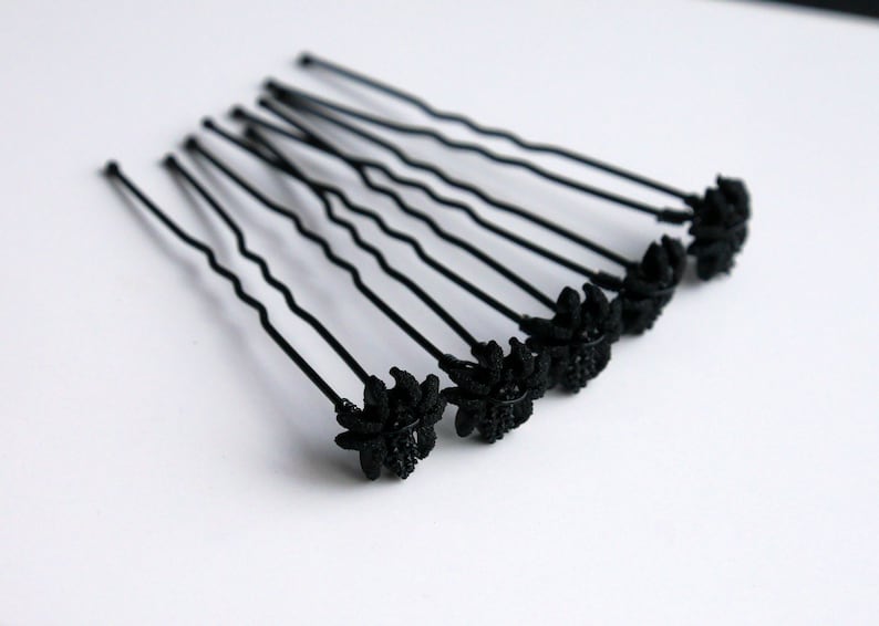 Mini Silver Spider Hair Grips, Spider Ballet Hair Pins, Spider Hair Jewellery, Diamante Spider Hair Pins, Black Gothic Spider Hair Accessory bild 6