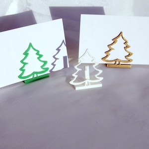 Christmas Party Name Card holders, Christmas Tree Shape Name Place Holder, Christmas Name Stands, Christmas Tablescape, Festive Card holders