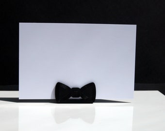 Bow Shaped Wedding Name Stand, Bow Wedding Name Display, Black Bow Shaped Place Holder, Seating Name Holder, Bow Tie Wedding Name Holders