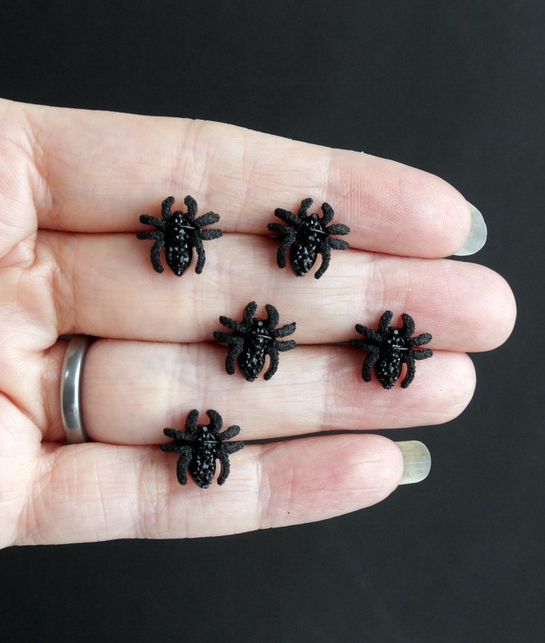 Beautiful set of 5 Mini Silver Spider Hair Grips, Spider Ballet Hair Pins, perfect for dancers, bridesmaids, flower girls or even brides to add a touch of gothic glam to hair.