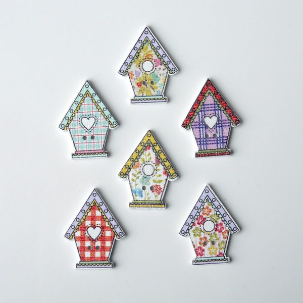 Bird House Fridge Magnets, Bird Home Decorations, Bird Magnetic Decor, Bird House Decorative Magnets, Set of 5 Fun Magnets