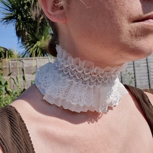 Black Ruffle Lace Choker, Black Frilly choker, Black Frilly Doll Princess choker, Black LGBT Choker, Transgender Choker, Carnival Collar White