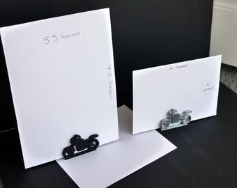 Large Motor Bike Wedding Name Stand, Bike Shape Wedding Name Displays, Motor Bike Shape Place Card Holders, Motorcycle Wedding Name Holders