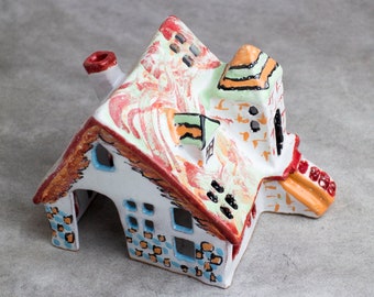 Aquarium decor underwater handmade, Aquarium ceramic decor, Aquarium decoration, Aquarium Fish HOUSE, candle lantern house, ceramic house