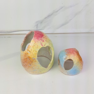 Fish Hide, Betta Fish Cave, Aquarium Decor, Fish Tank Decorations, ceramic decor, Tiny Critter House, Terrarium Figurine, Aquarium Rock Cave