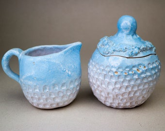 Honey jar, Ceramic Sugar Bowl and Creamer, Housewarming Gift, Creamer Sugar Set, Pottery Jug, Ceramic Creamer and Sugar Bowl, honey pot