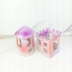 Ceramic 2 houses, Aquarium large decor handmade, Garden ceramic decor, castle, Aquarium decoration, Fish Tank Decorations, Aquarium Hide