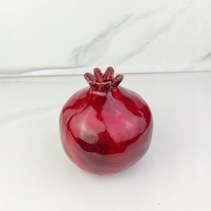 Pomegranate, Ceramic pomegranate, red pomegranate decor for home interior, dark red, ceramics and pottery, symbol, symbol for good fortune