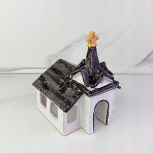 Aquarium decor handmade, Aquarium ceramic decoration, ceramic and pottery, Large aquarium decor, candle lantern, ceramic cross, church
